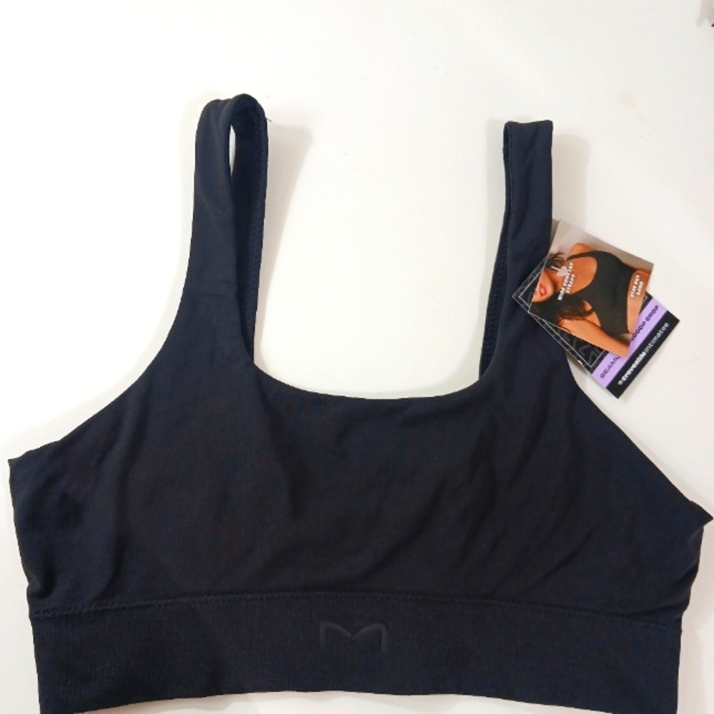 Maidenform Seamless Scoop Crop Bralette Black Women's NWT - Picture 6 of 7